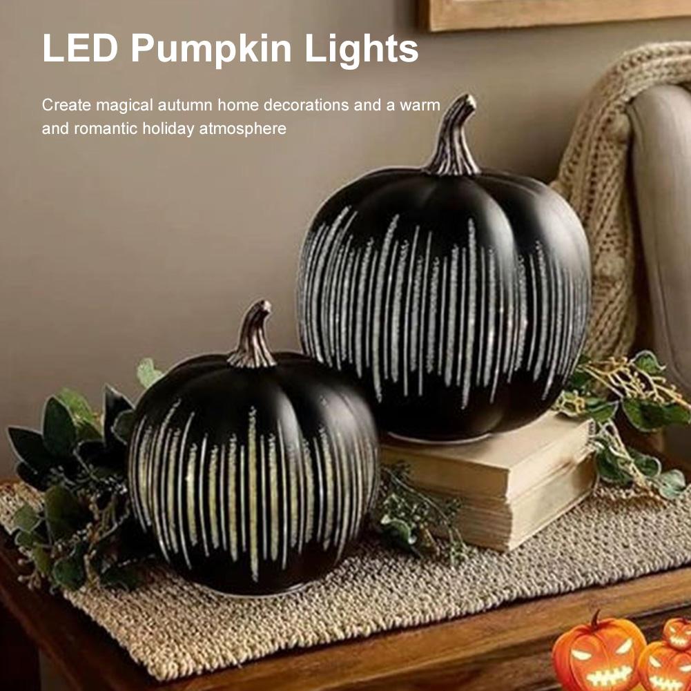 Halloween Twinkle LED Light Pumpkin Lamp with Timer Lighted Sparkling Starry Night Glass Pumpkin Light for Halloween Decorations