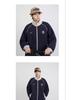 Spring Retro Color Block Raglan Sleeve Casual Jacket with Stand Collar