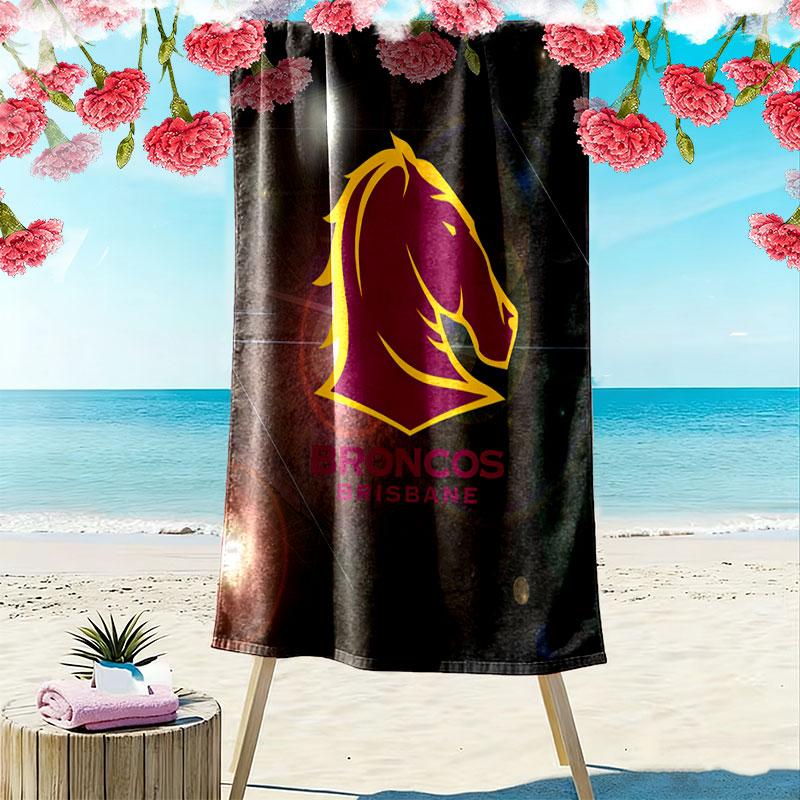 Brisbane Power Print Beach Towel, Large Soft Quick Dry Towel for Beach Camping Swimming
