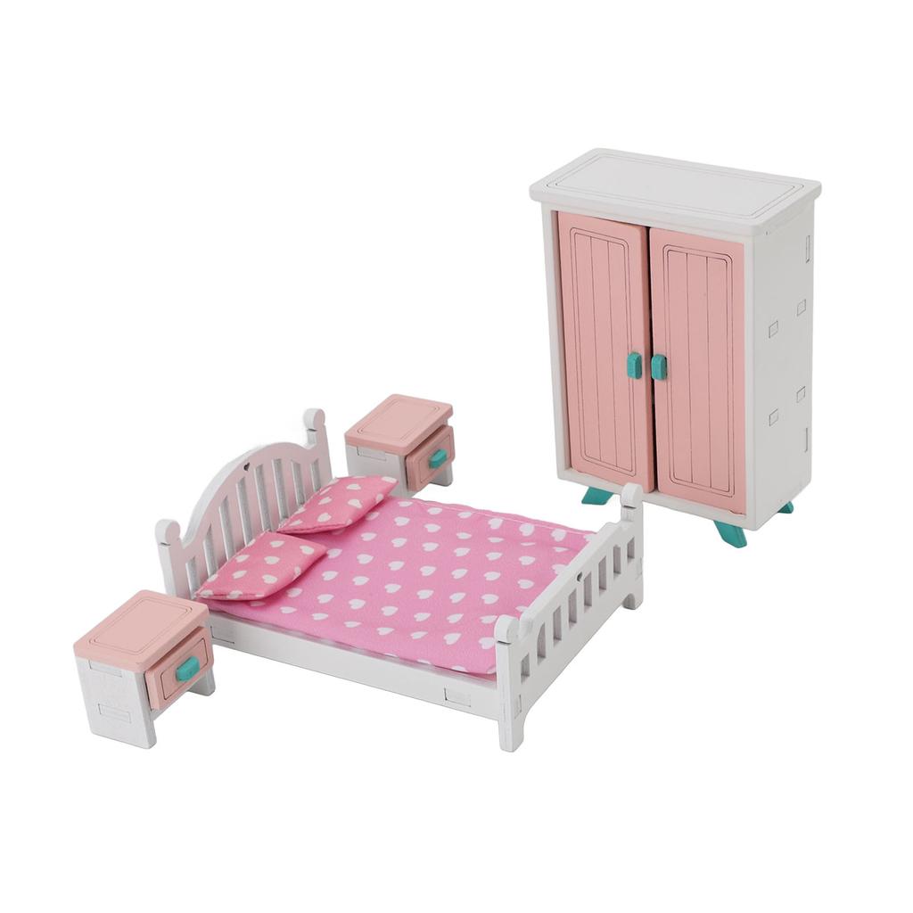 Children Simulation Miniature Dollhouse Bedroom Scene Small Furniture Home Role Playing Educational 