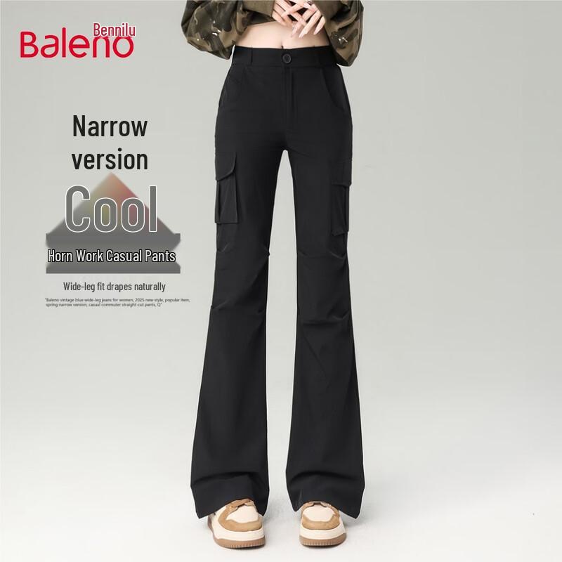 Baleno Women s High-Waist Flared Cargo Pants M