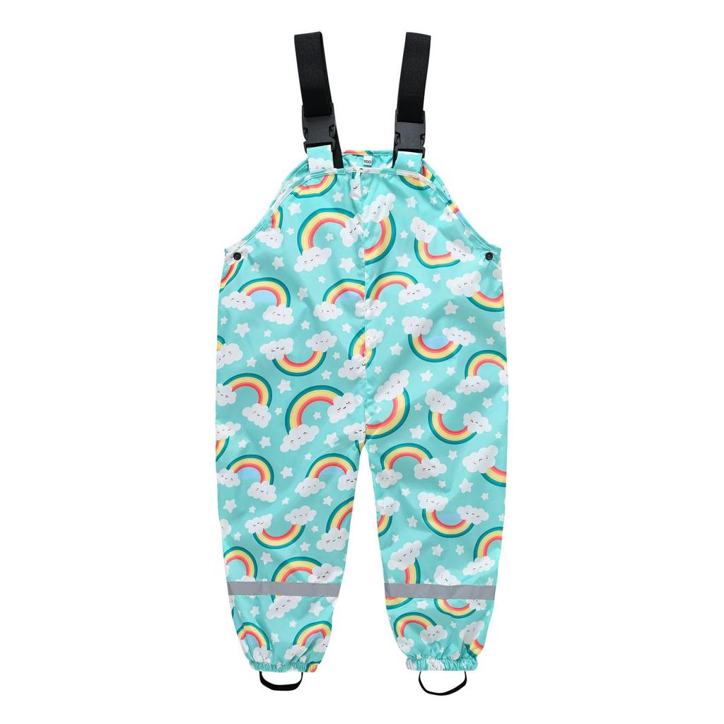 Children's One-piece Rain Pants Waterproof And Waterproof Outdoor Suspenders