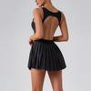 Lace Up Yoga Fitness Dress Sleeveless Badminton Skirts Women Tennis Dress  Badminton Sports