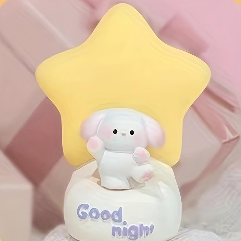 Good Night Puppy Night Light, Adorable Resin Figurine with Soft Glow And 3 Button Batteries for a Peaceful Sleep