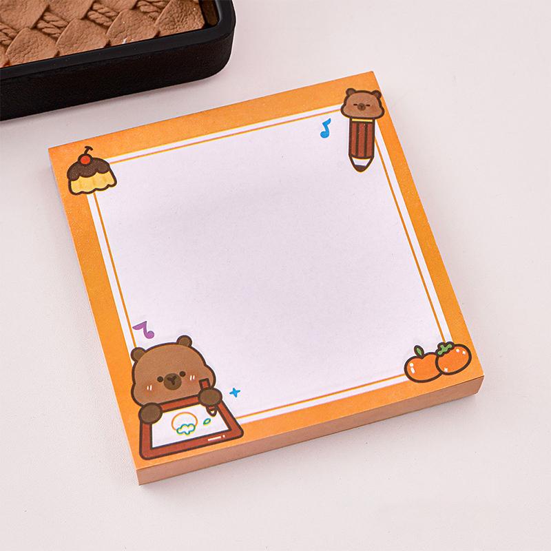 

50Sheets Cartoon Cute Capybara N Times Sticky Notes Kawaii Students Messages Note Mini Portable Self Adhesive Sticky Notes