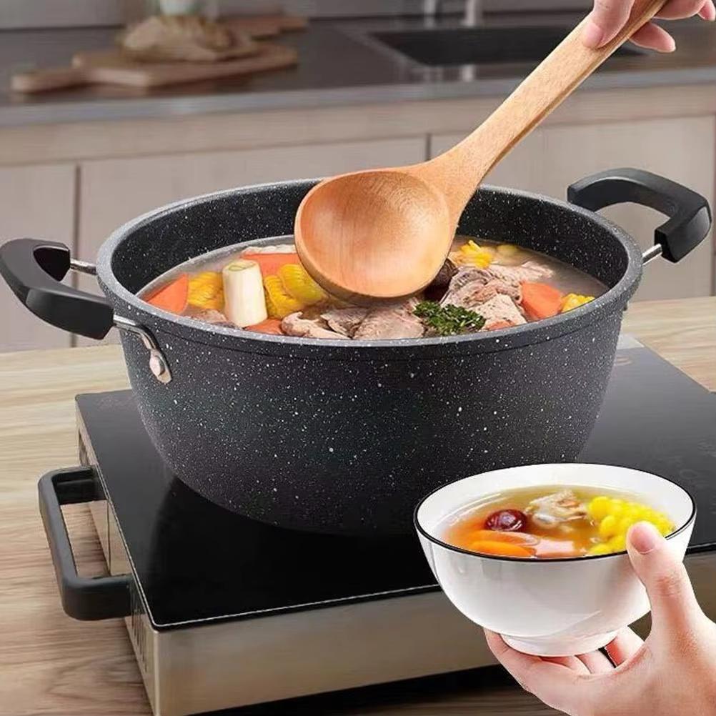 Hrnec na polévku Nepřilnavý hrnec na vývar s uchy Hluboký kastrol Železný hrnec na vaření Indukční hrnec na polévku pro domácí kuchyni