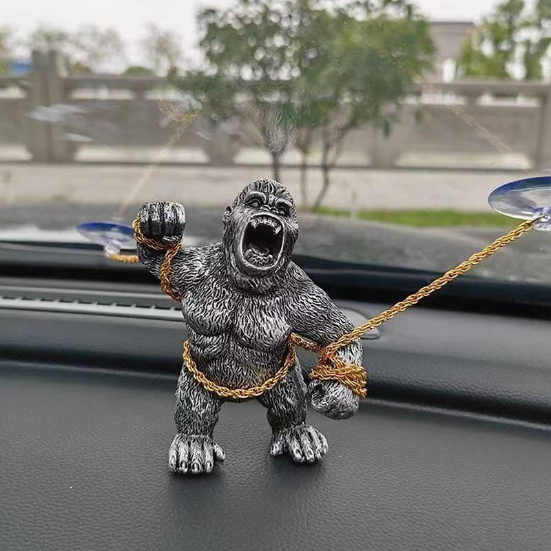 Car Dashboard Angry Gorilla Figurines Ornaments Funny Car Interior Accessories Room Desktop Decorations