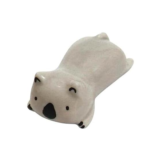 Tanaka Chopstick Rest - Relaxing Koala - Hasami Ware White No.516295 - Cute Koala Chopstick Rest - Made in Japan