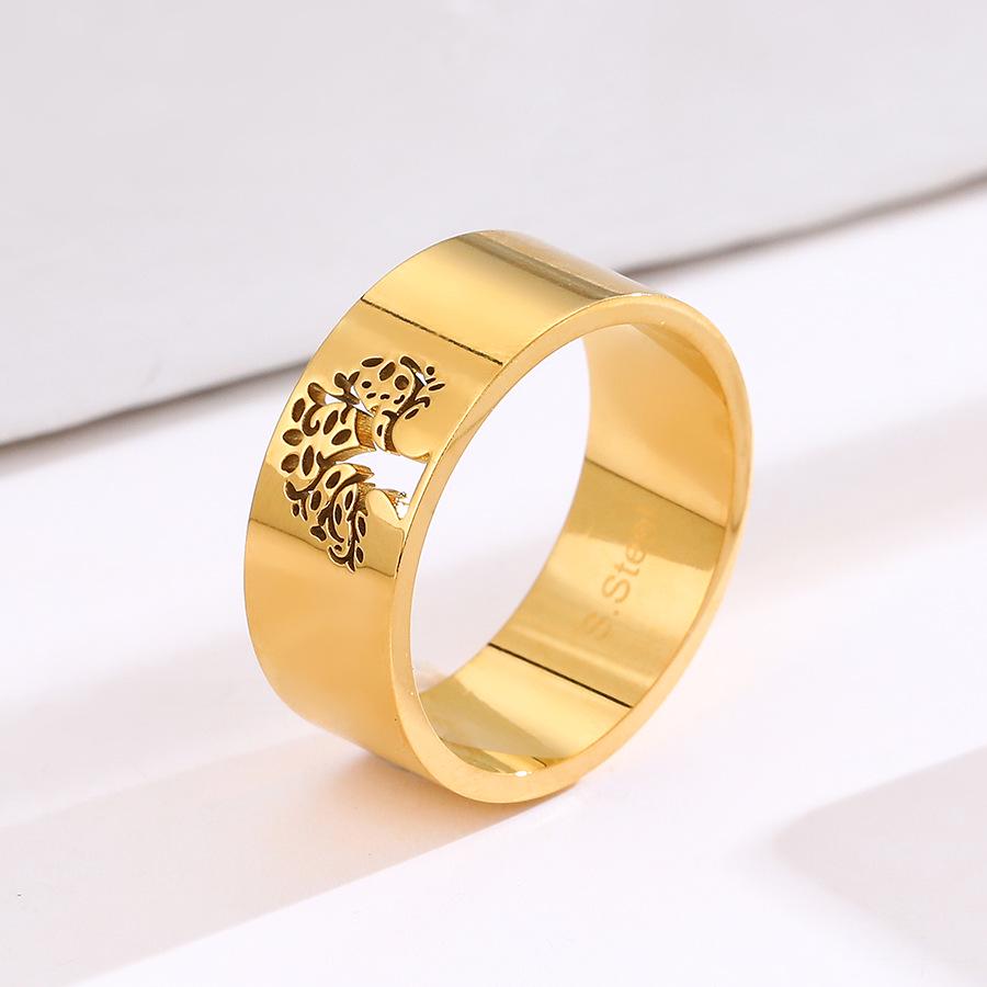 Exaggerated Stainless Steel Tree of Life Ring