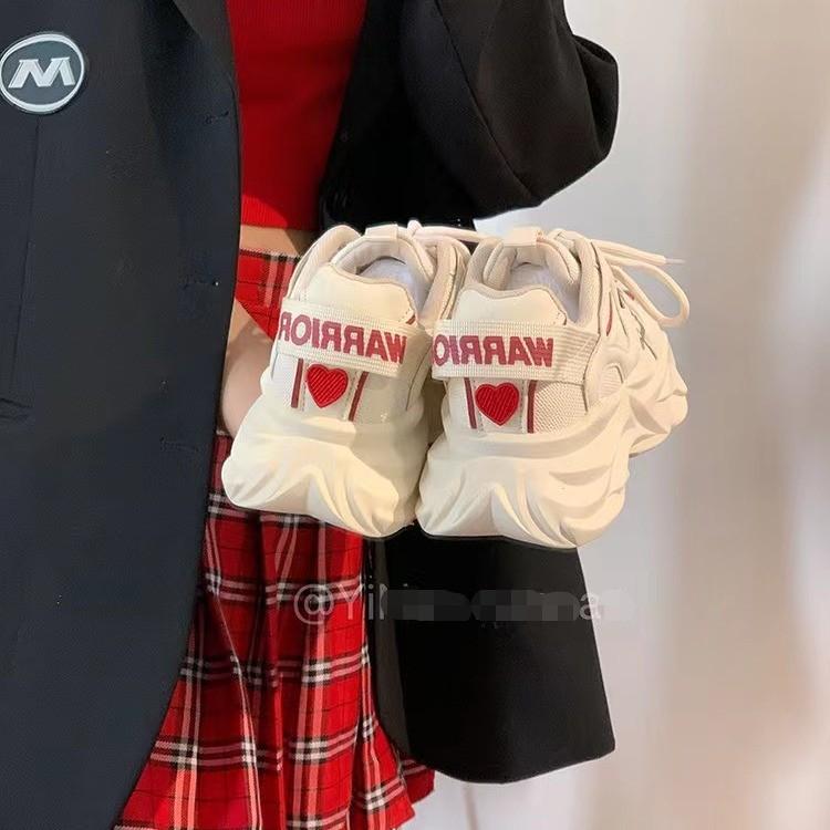 Love Dad Shoes 2025 Autumn Internet Celebrity Dopamine Platform Women's Shoes Spot Leisure Sports Student White Shoes