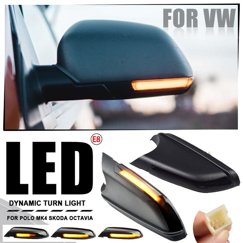 LED Dynamische Blinker Blinklicht Für VW Polo MK4 9N Für Skoda Octavia MK2 1Z Seite Rückspiegel anzeige Blinker