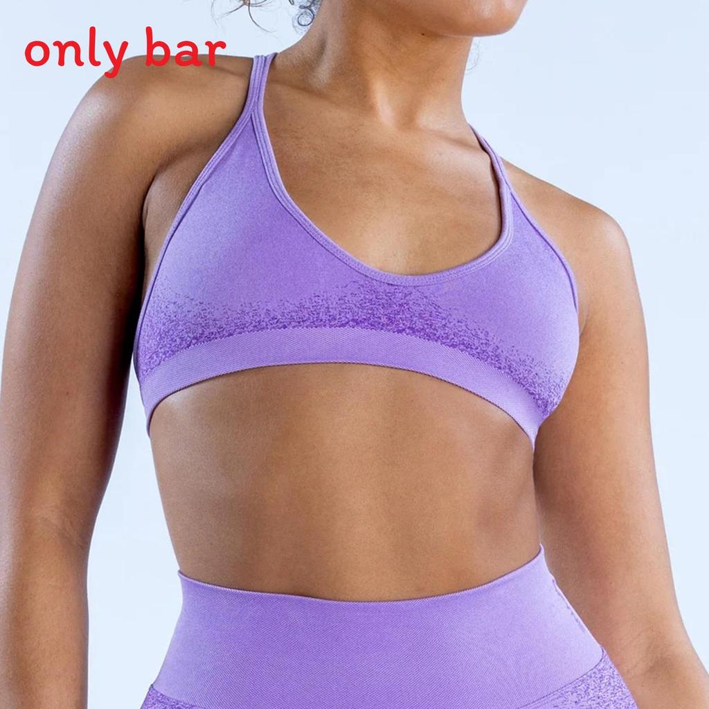 Seamless High Elastic Yoga Bra With Floral Jacquard For Fitness And Running