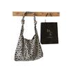 Trendy Leopard Print Buckle Oblique Span Bag Large Capacity Shoulder Shopping Bag Student Canvas Bag Women