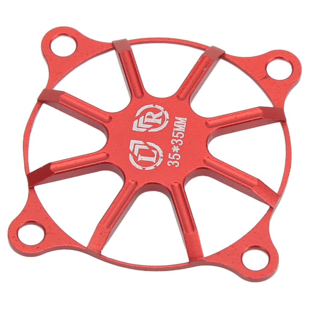 Motor Cooling Fan Cover Aluminum Alloy Heat Dissipation Fan Protective Cover for RC Car Red