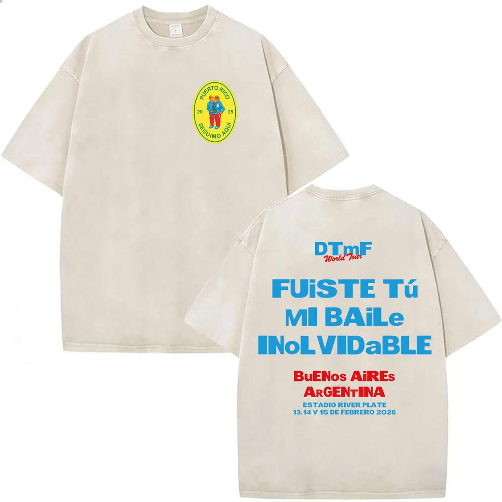 Vintage Washed Bad Bunny Debi Tirar Mas Fotos 2026 Graphic Tshirts Men Women Harajuku Hip Hop Loose ONeck Short Sleeve Tshirt