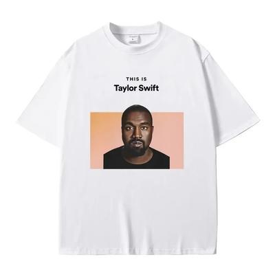 Toto je Kanye West Flat Print Dámske Hip Hopové Zábavné Tričko Rapper Kanye Avatar Nadrozmerné Ležérne Tričko