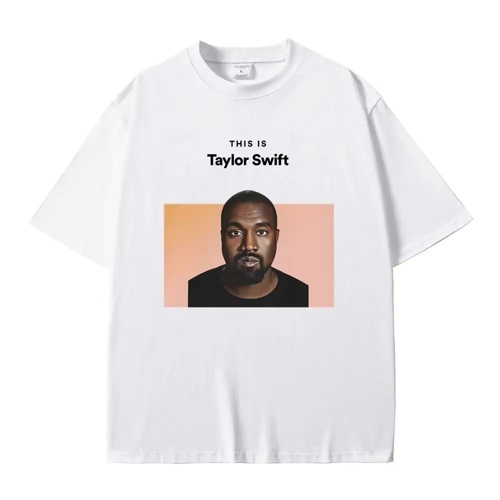 This Is Kanye West Flat Print T-Shirt Women's Hip Hop Fun T-Shirt Rapper Kanye Avatar Oversized  Casual T-shirt