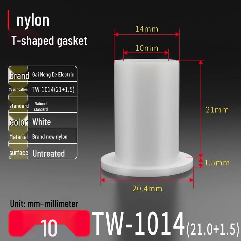 T-shaped Nylon Gasket Ring Screw Shaft Sleeve, Round Concave-Convex Insulation Pad, M2-M35