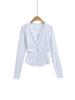 Women's Slim-Fit Korean Style Waist-Cinching Cardigan and T-Shirt Set