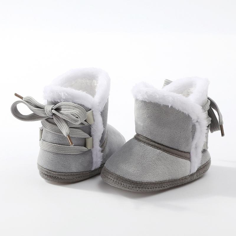 Infant Baby Kids Flat Warm Snow Boots Winter Plush Shoes