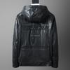 Spring and Autumn New Genuine Leather Jacket Men's Short Hooded Fashionable Oil Waxed Cowhide Casual Motorcycle Jacket