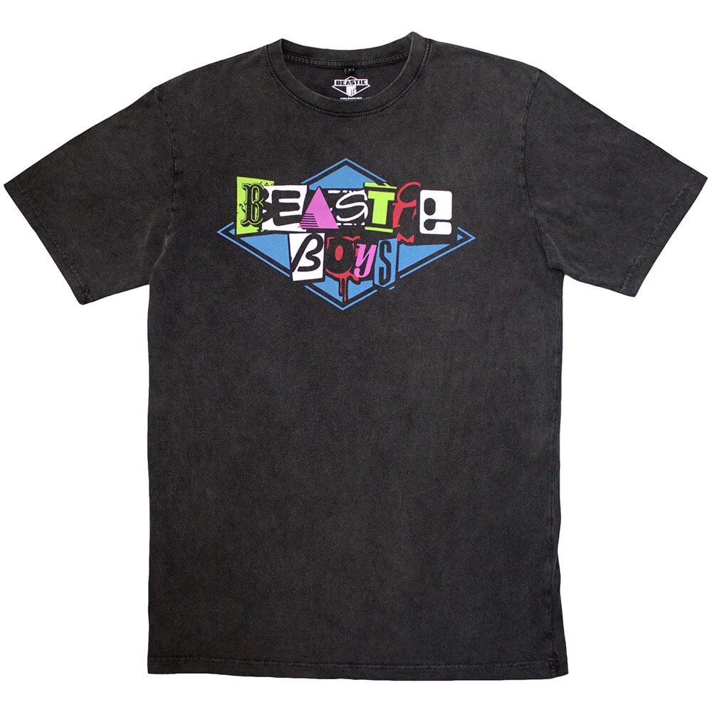 The Beastie Boys Unisex Stone Wash T-Shirt: Multicolour Logo (Large) 3XL