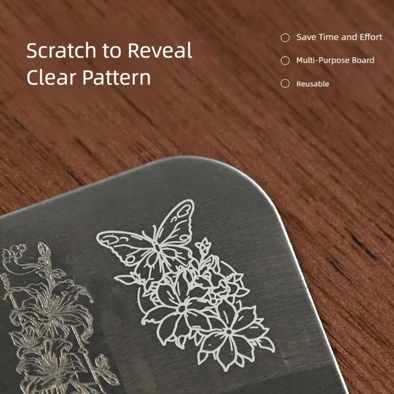 Sturdy Stainless Steel Nails Stamp Plate with Detailed Pattern for Home Nails Designs Applications