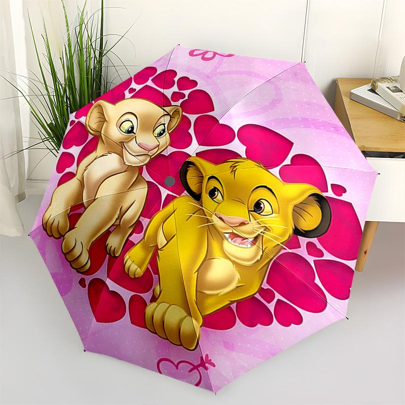 

Lion King, Valentine s Day Themed Automatic Opening and Closing Umbrella, Brightly Colored 8-rib Portable Umbrella, Suitable for Men and Women, A Perf
