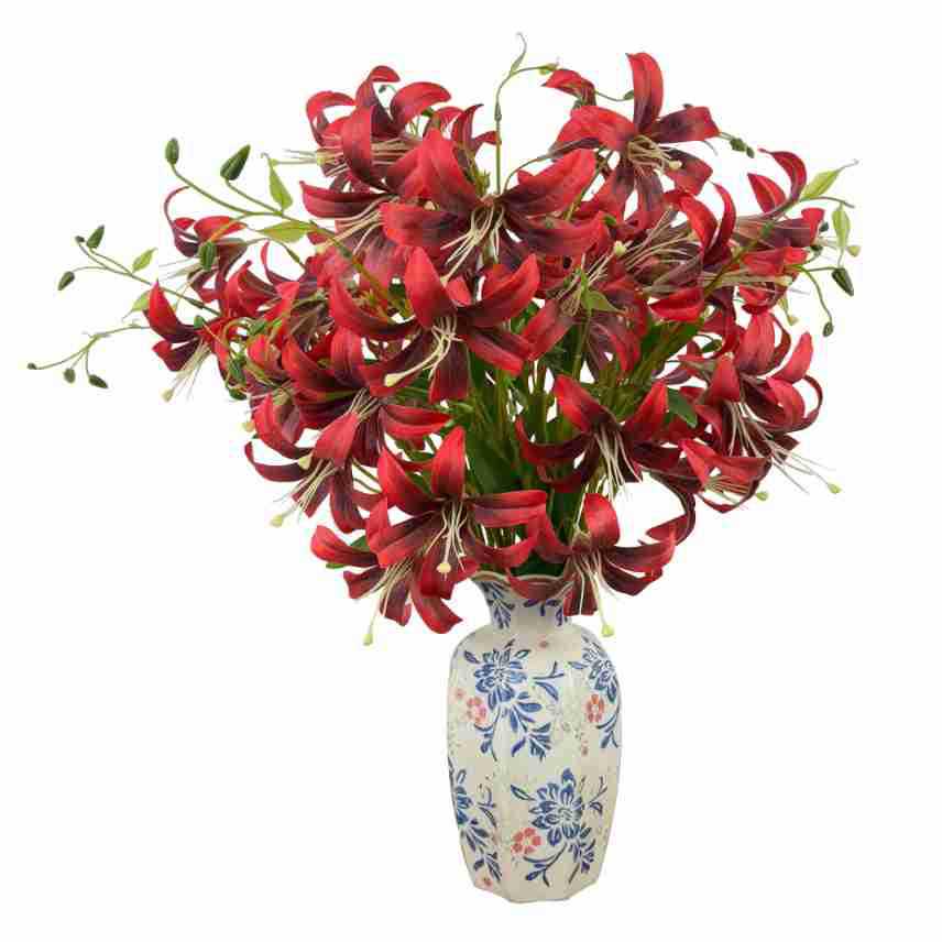 Lifelike 3D Lily Flower Arrangement for Home & Wedding Decor