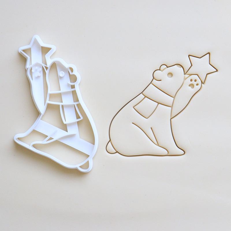 Weiße Plastik Eisbär- und Weihnachtsbaumformen für festliche Dekorationen