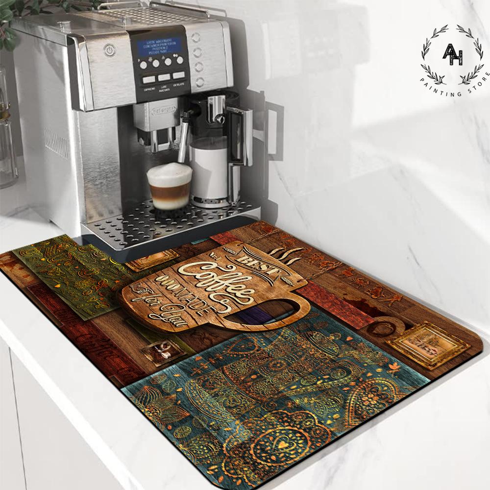 Kitchen Mat Diatom Mud Drain Mat Dish Dry Absorbent Coffee Drain Pad Home Decoration Accessories Small Rugs for Bedroom
