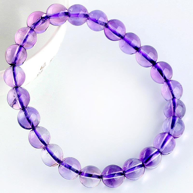 

Яркий Зеркальный Небо Боливийский Аметист Браслет - Бледно-фиолетовые Украшения 7 mm