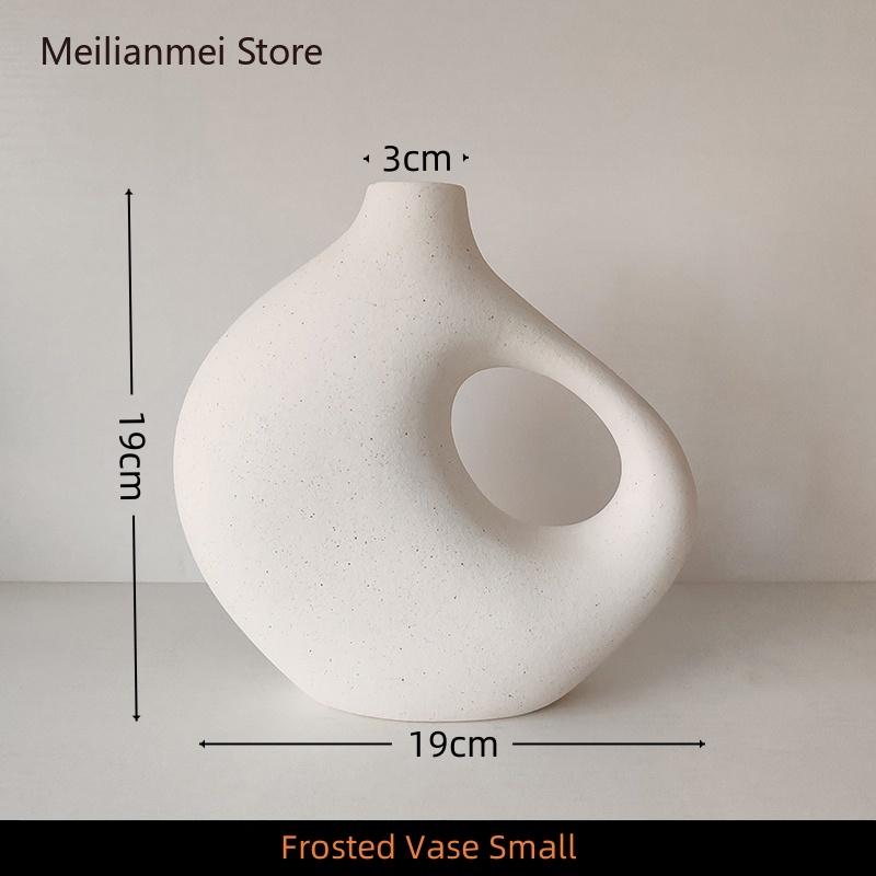 Lrregular-shaped Frosted Ceramic Vase, Artistic Decorative Soft Furnishing Ornaments for Living Room TV Cabinet Home Decor Vases