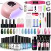 12 Colors Gel Nail Polish Kit with Extension Gel, LED Lamp, Nail File, Complete Nail Art Set for Home Use, Shein Hot Selling