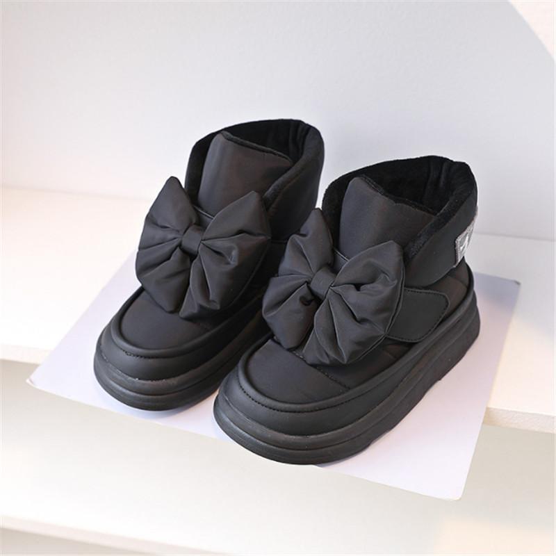 Children's Snow Boots   Winter Kids Shoes Butterfly-knot Waterproof Warm Plush   Princess Girls Boots EU 22-37