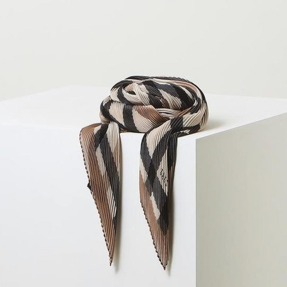Daks W2 Brown Check Pleats Scarf Dcsc2f517 Single option