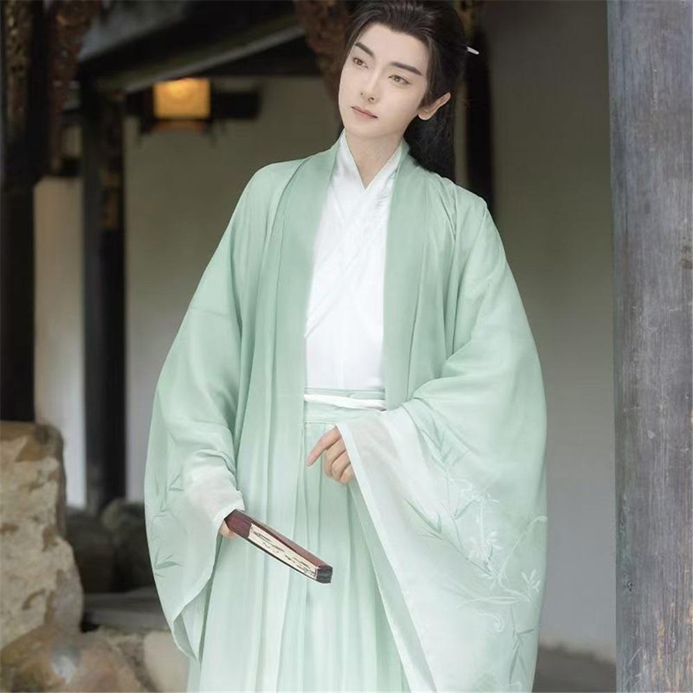 Tradiční čínský Hanfu župan - Elegantní kostým ve starověkém stylu pro cosplay pro muže