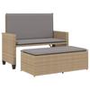 Banc de jardin - VIDAXL - Beige - Convertible en canapé-lit - Coussins confortables - Polyrotin