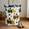 A Large Round Polyester Storage Basket with Handles - a Spacious Organizer Suitable for Storing Laundry, Clothes, And In Bedrooms, Game Rooms, Or Home