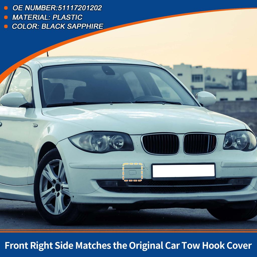 ACROPIX Stoßstangenabdeckung für Abschlepphaken vorne rechts für BMW 1er E81 E87 2007 Schwarz 1 Stück 2011, Saphir,