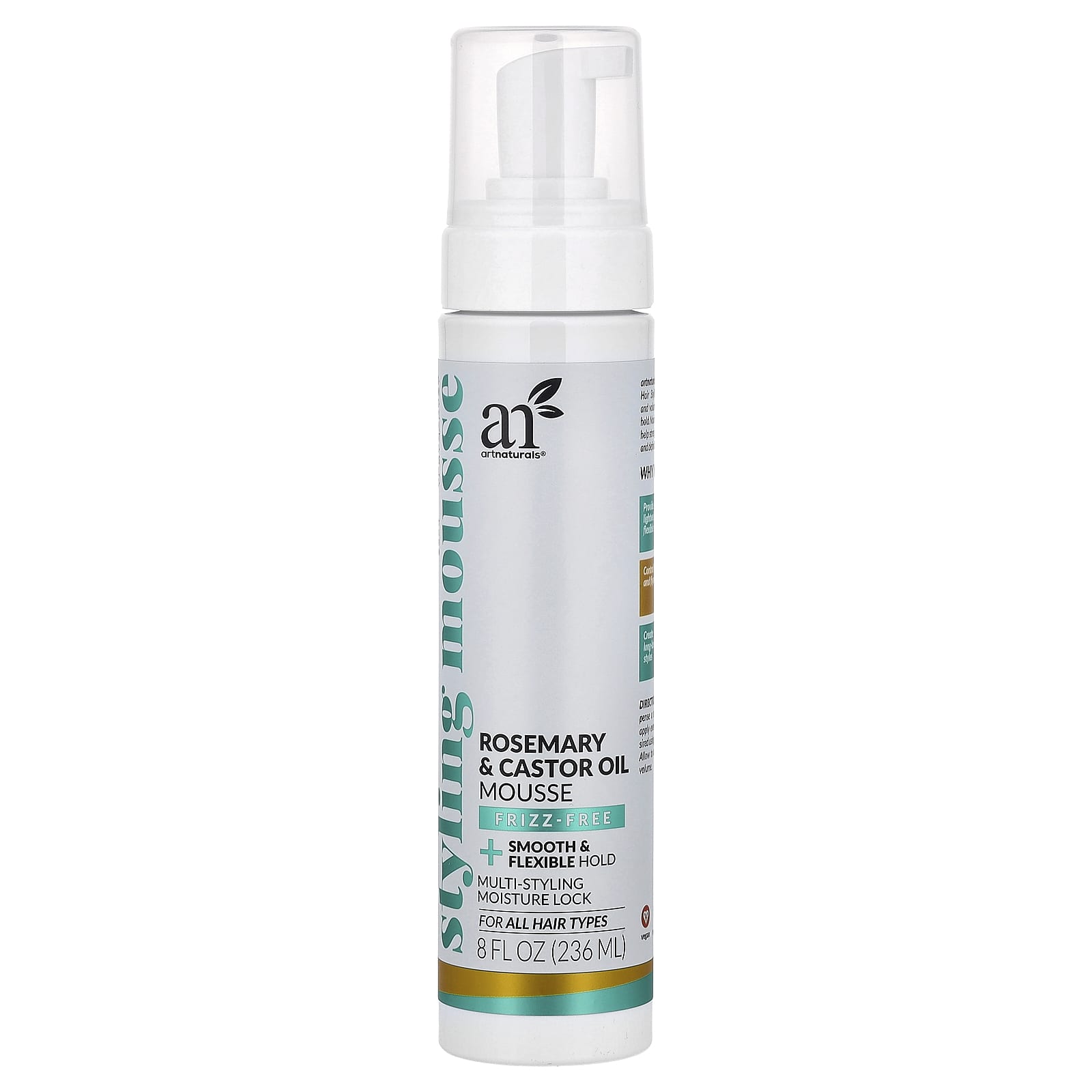 

Rosemary & Castor Oil Styling Mousse, All Hair Types, 236Ml(8Fl Oz)