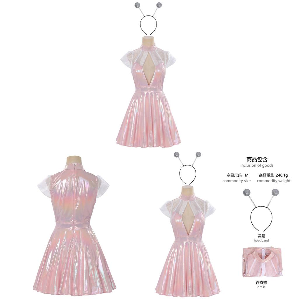 Adult Children Metal Laser Dress For Electric Music Events And Fantasy Themed Parties