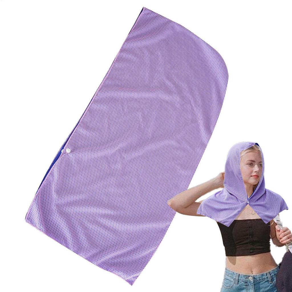 Cooling Hoodie Towel Hot Weather Sweat Hoodie Towel Wraps Sport Workout Accessories Head Sun Protection for Commuting Watching