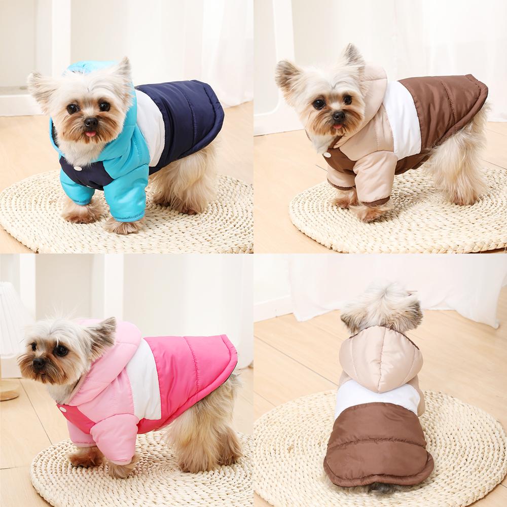 Pet Dog Coat Winter Clothes For Small Medium Dogs Cat Waterproof Puppy Hoodie Padded Jacket French Bulldog Yorkie Hooded Outfits
