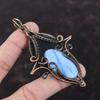 Owyhee Blue Opal Pendant Copper Wire Wrapped Pendant Natural Gemstone Jewelry Handmade Amazing Pendant Beautiful Copper Jewelry Wedding Gift