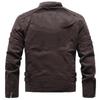 Autumn Winter Leather Jackets Men Fashion Stand Collar Biker Motorcycle Jacket Mens Casual Zipper Washed Retro PU Leather Coats