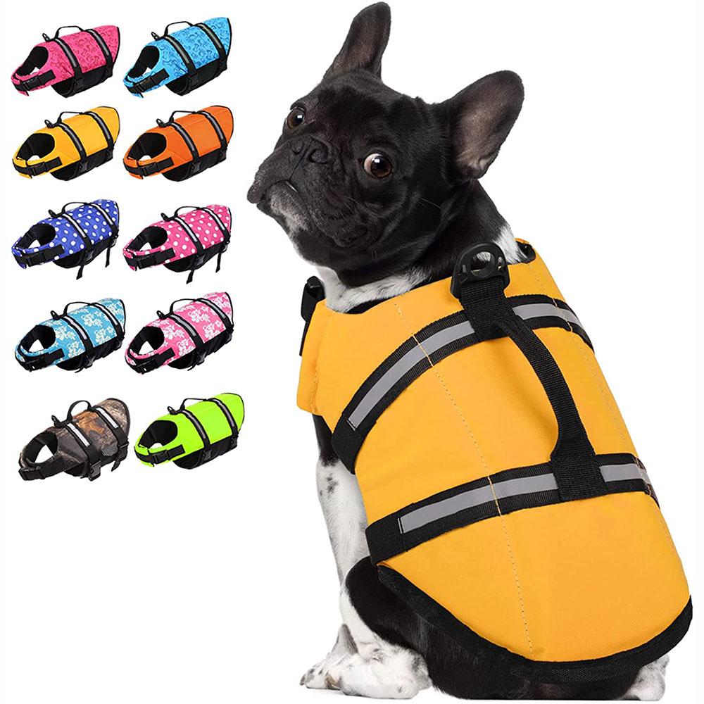 Ripstop Dog Life Jacket Safety Pet Flotation Life Vest Adjustable Reflective Puppy Lifesaver Swimsuit for Small Medium Large Dog