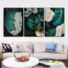 Blatt in Grünem Marmor Gold Poster Wanddeko Abstrakte Blätter Leinwandmalerei Grüne Blätter Blume Poster und Drucke Wandkunst