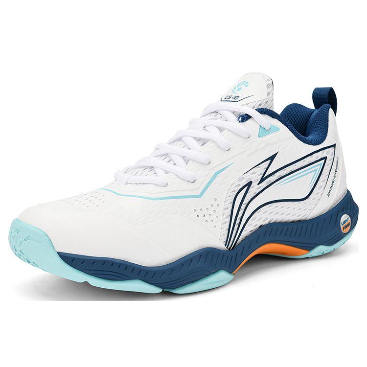 Li Ning Casual Versatile Non-Slip Wear-Resistant Low-Top Badminton Shoes Unisex Shoes White Denim-Blue AYZT003-2