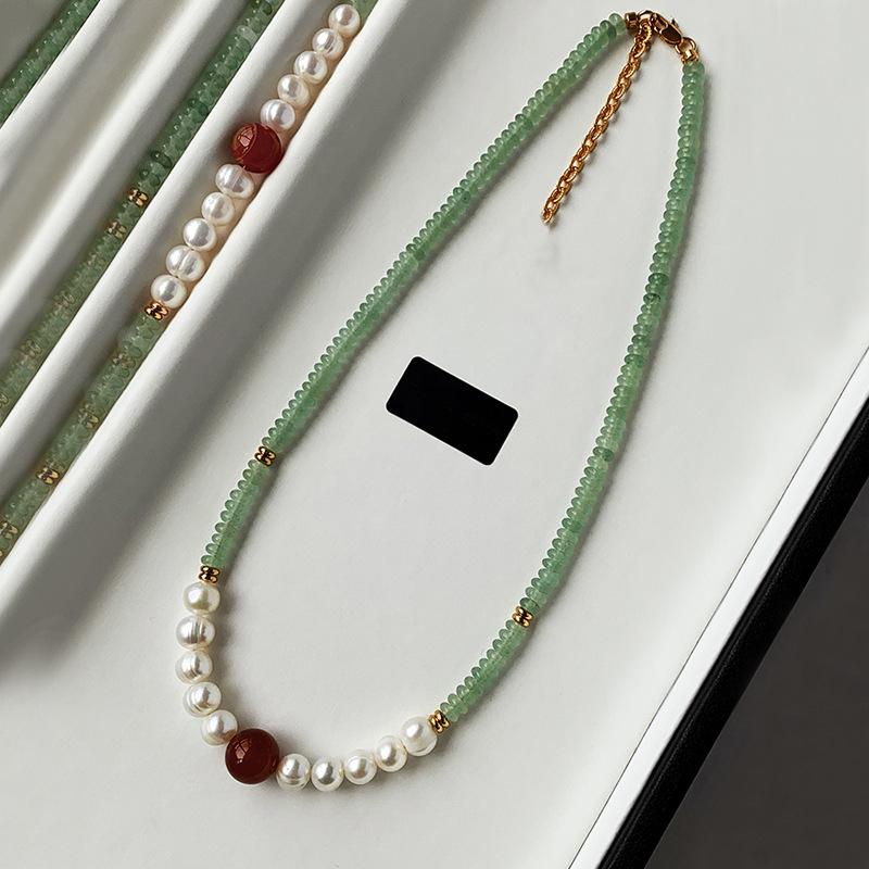 New Style Elegant Natural Jade & Freshwater Pearl & Agate Stone 14K Gold Filled Female Set For Women Necklace Bracelet